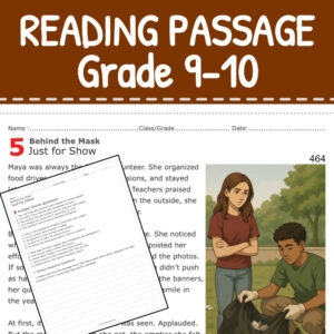 Behind the Mask – High School Reading Worksheets on Self & Society (Gr. 9–10)