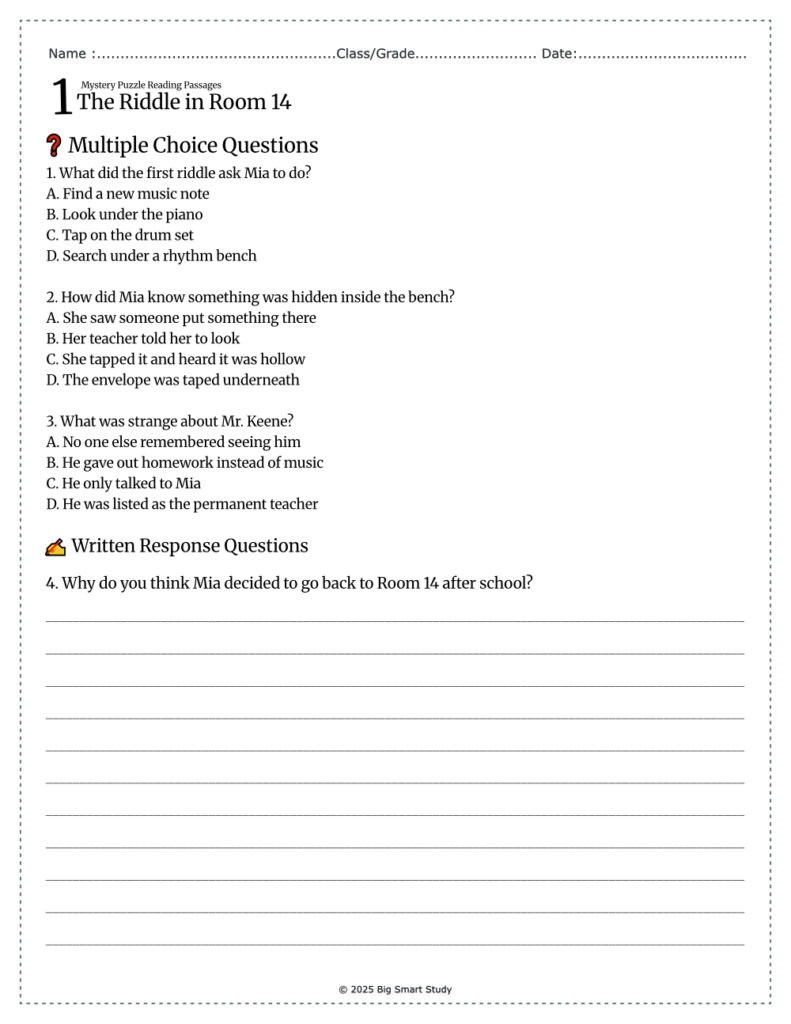Mystery Puzzle Reading Pack for Grades 4–6 – Comprehension Worksheets ...