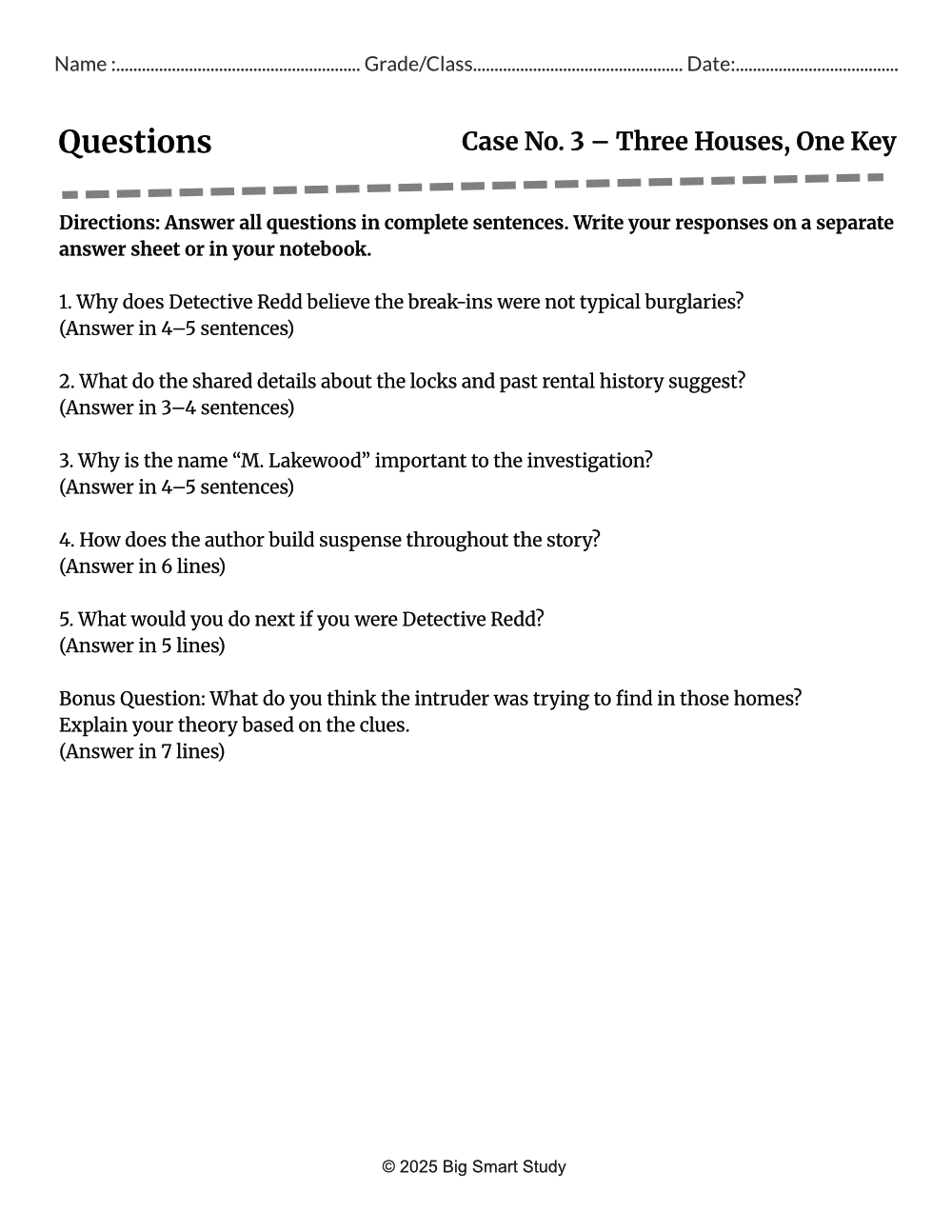 Whispers Behind Closed Doors – High School Mystery Reading Passages with Writing Tasks - Image 4