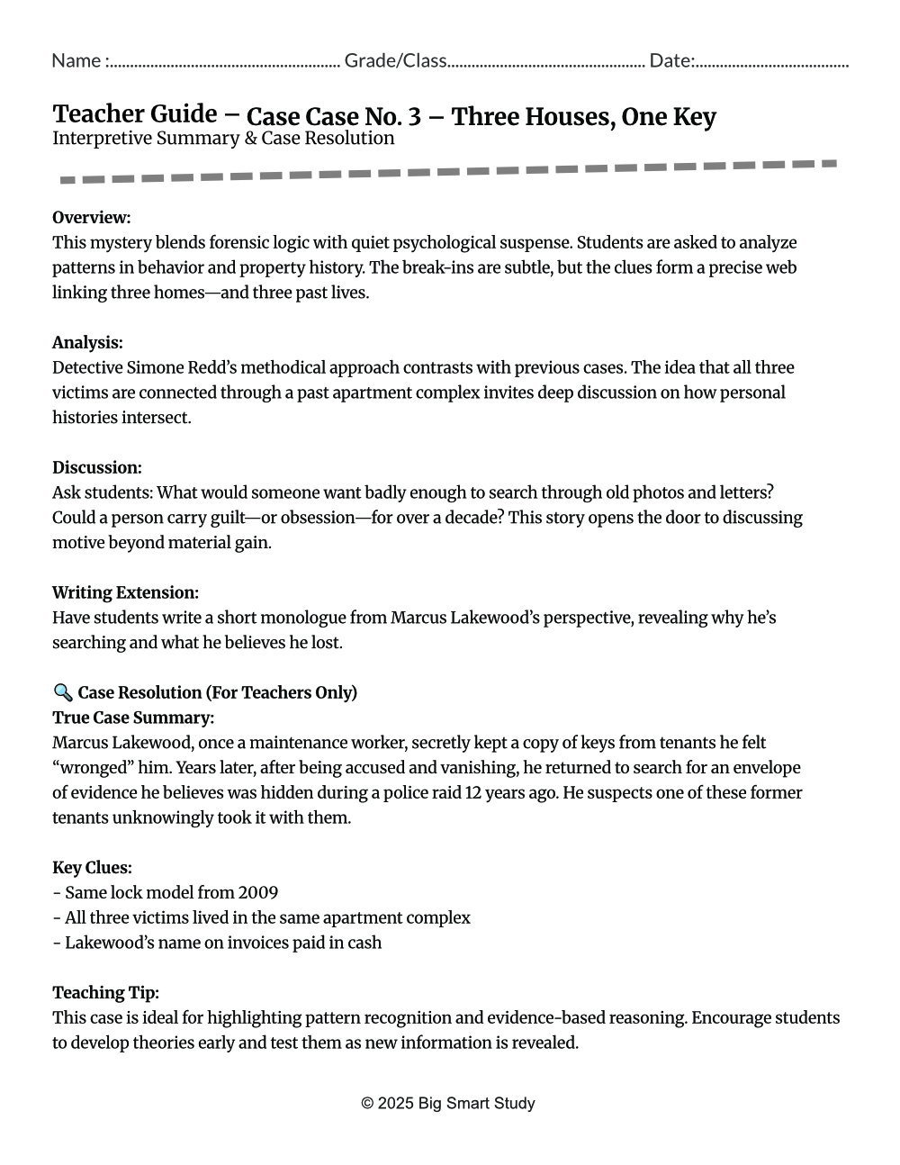 Whispers Behind Closed Doors – High School Mystery Reading Passages with Writing Tasks - Image 6