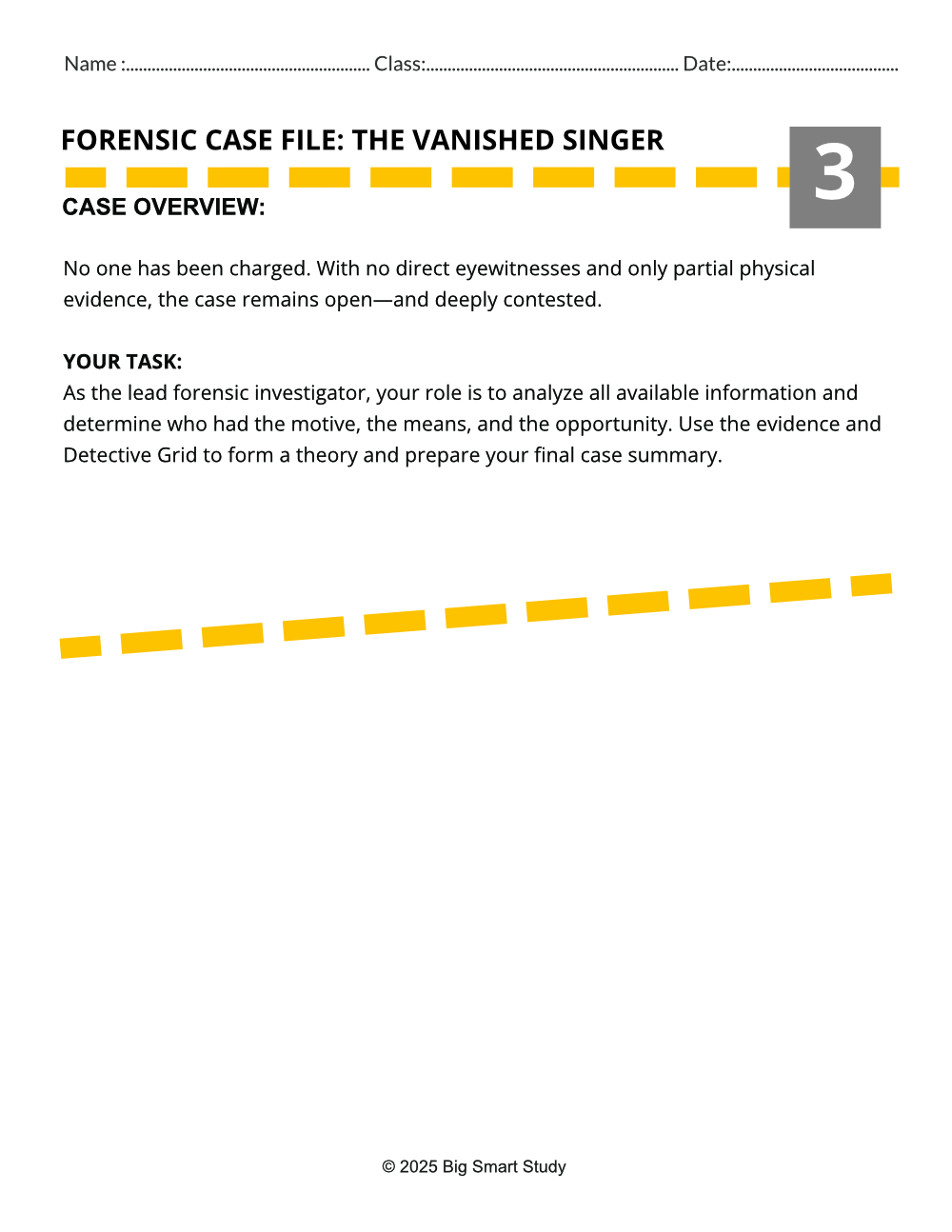 The Vanished Singer – Forensic Mystery Reading & Writing Activity (Grades 9–10) - Image 3