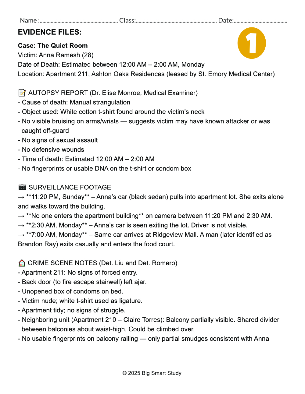 The Quiet Room – A Forensic Mystery Case for Grades 9–10 Reading & Writing - Image 5