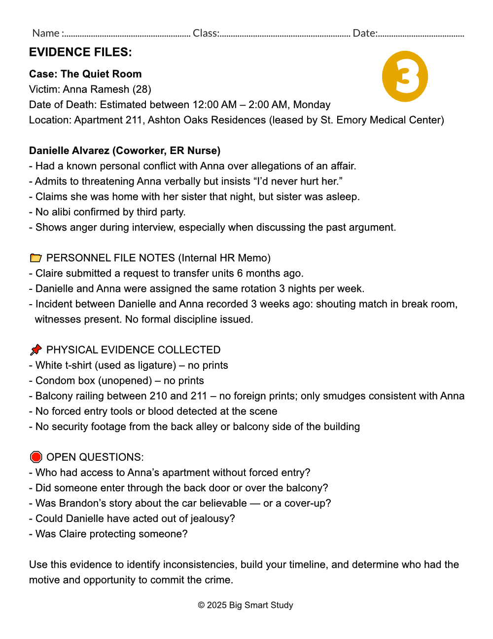 The Quiet Room – A Forensic Mystery Case for Grades 9–10 Reading & Writing - Image 7