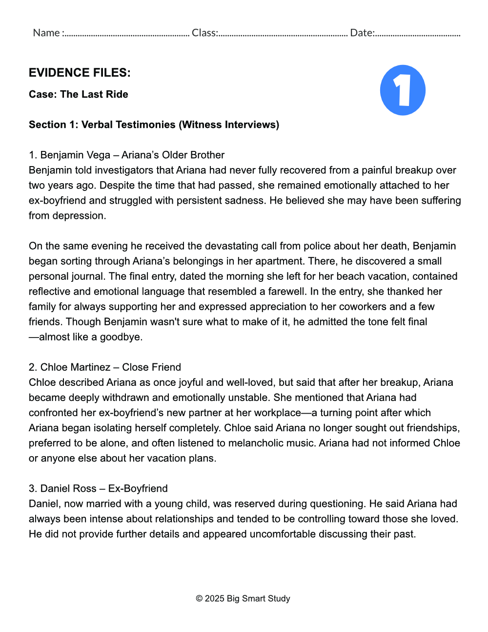 The Last Ride – Forensic Mystery Reading & Critical Thinking Worksheet (Grades 9–10) - Image 4