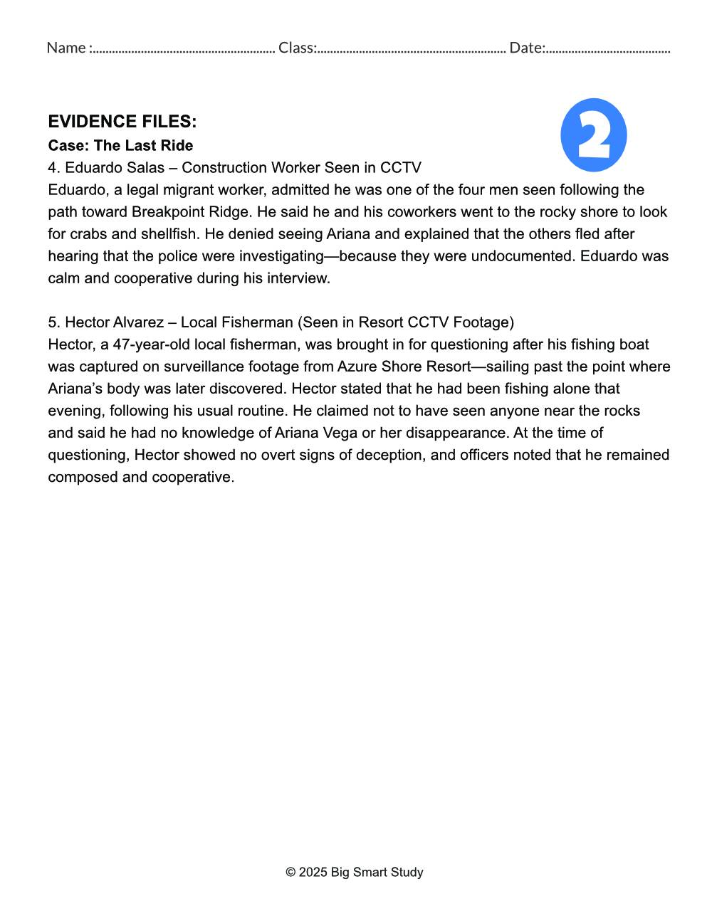 The Last Ride – Forensic Mystery Reading & Critical Thinking Worksheet (Grades 9–10) - Image 5