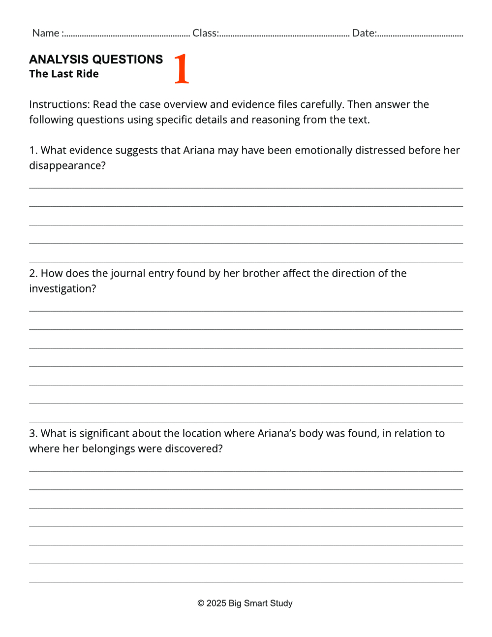 The Last Ride – Forensic Mystery Reading & Critical Thinking Worksheet (Grades 9–10) - Image 7