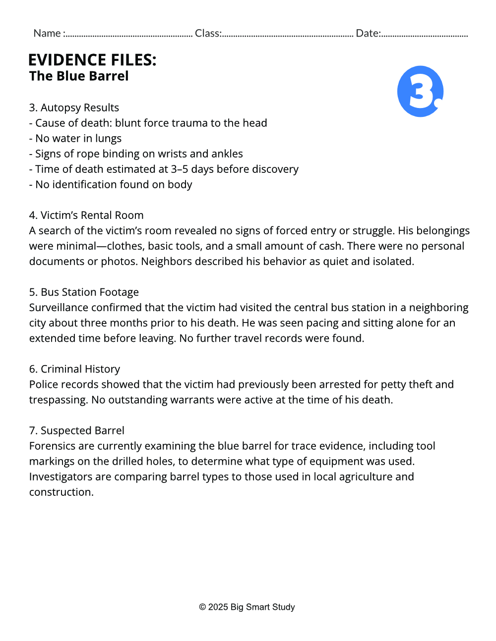 The Blue Barrel – Forensic Mystery Case File for Grades 9–10 - Image 6