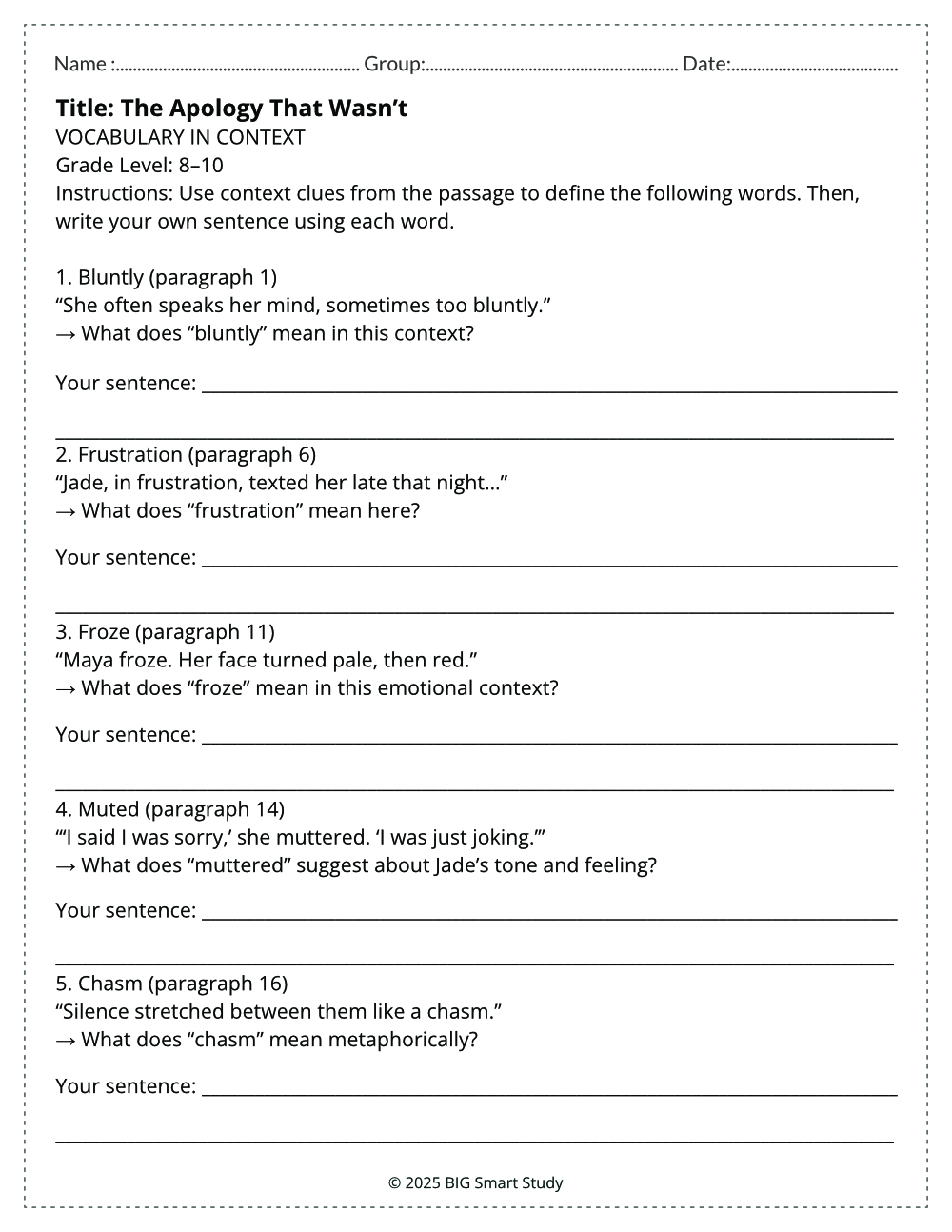 Voices and Values – Teen Conflict Reading and Writing Bundle (Grades 8–10) - Image 7