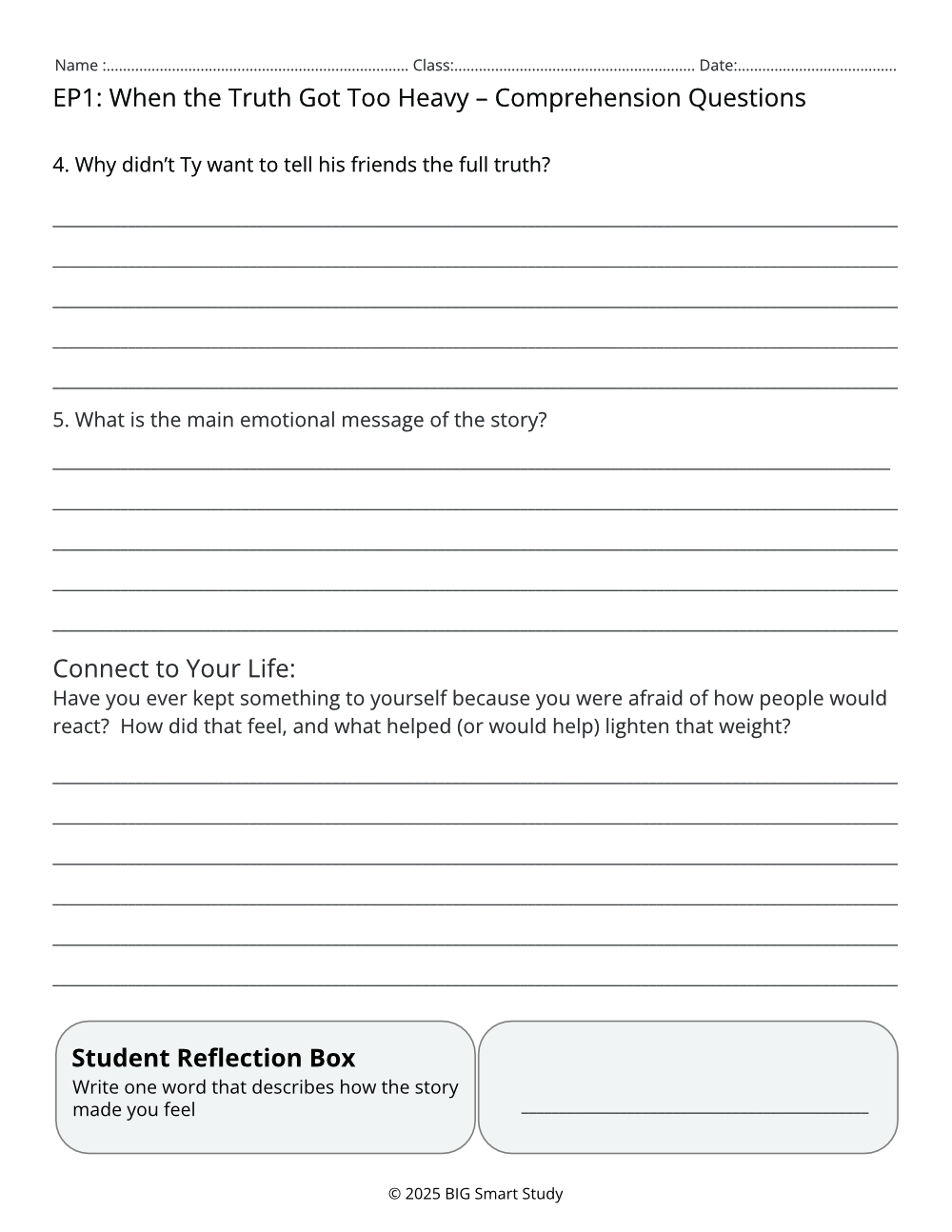Real Choices, Real Growth – Teen Drama SEL Worksheets for Grades 8–10 - Image 4
