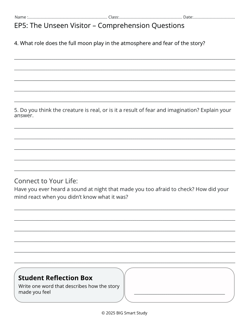 Teen Suspense Stories with Reading & Reflective Writing – Echoes in the Dark (Grades 8–10) - Image 4