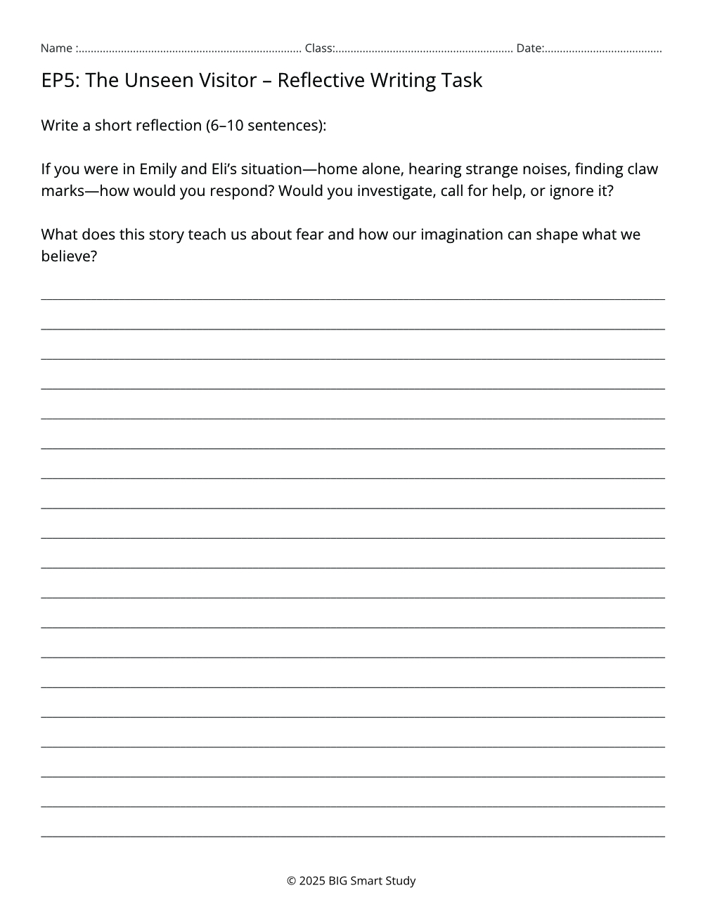 Teen Suspense Stories with Reading & Reflective Writing – Echoes in the Dark (Grades 8–10) - Image 5