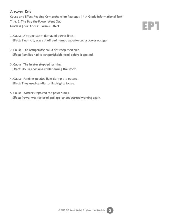 Science & Nature Reading Passages | Cause and Effect Comprehension for Grade 4 - Image 4