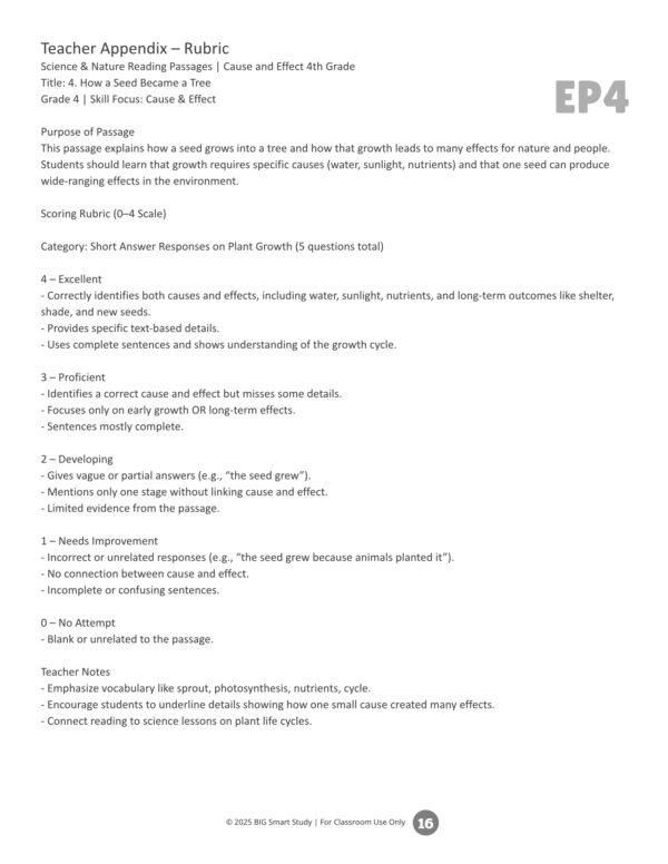 Grade 4 Reading Comprehension Worksheets | Science & Nature Cause and Effect Passages - Image 5