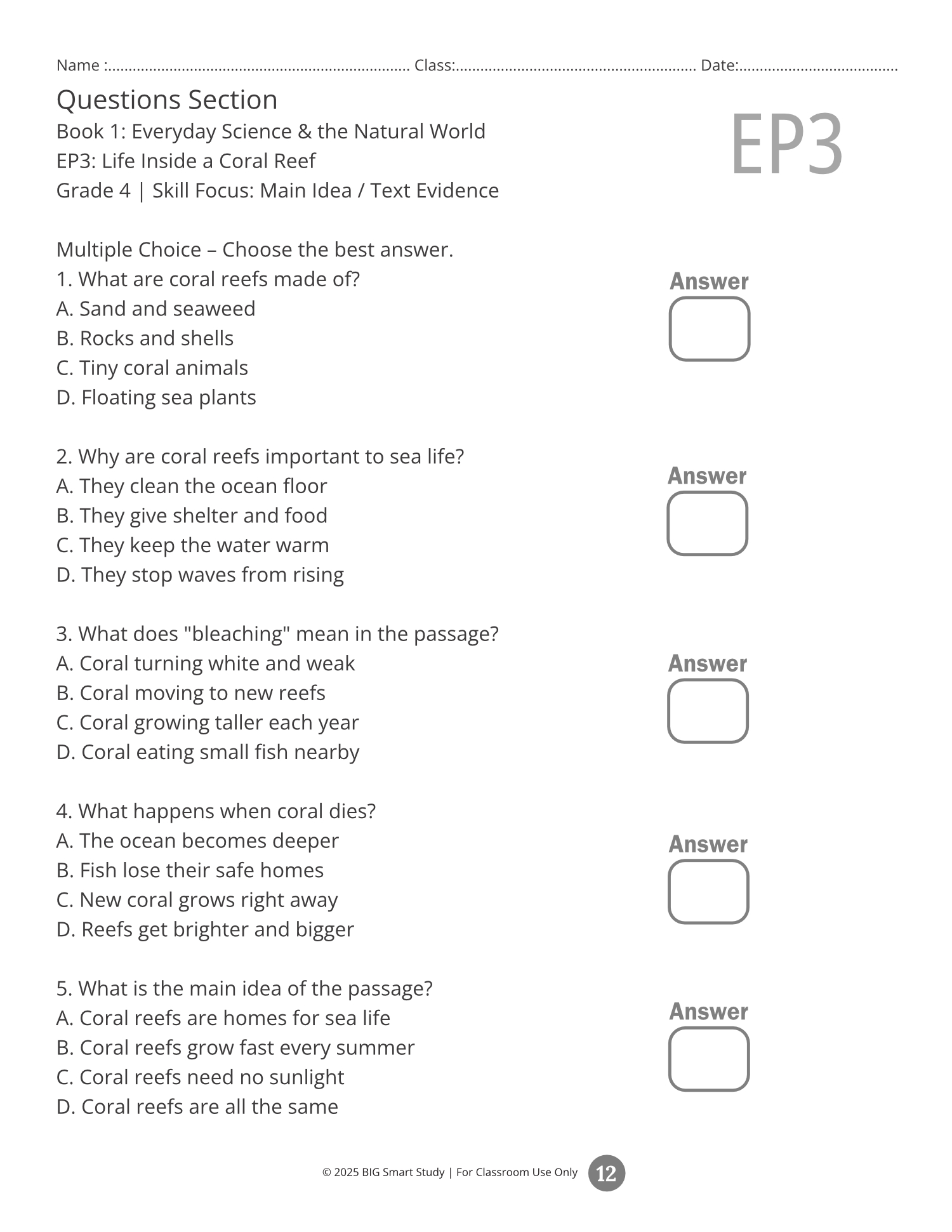 Everyday Science Reading Passages (Grade 4) – Nonfiction Comprehension Worksheets - Image 3