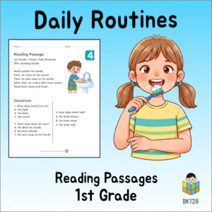 Daily Routines Reading Comprehension for 1st Grade